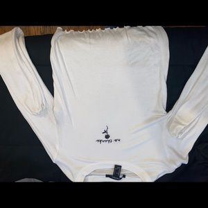 Forever 21, Long sleeve white, cotton, crop top
